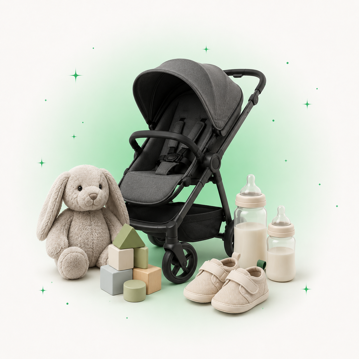 Stroller, plush toy, stacking blocks and baby bottles — the Baby & Kids deal feed